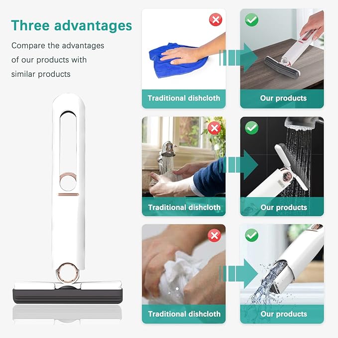 Portable Mini Mop – Compact Self-Cleaning Floor Tool for Easy Messes