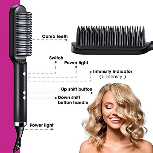 Electric Hair Straightener Comb for Black Hair - Men and Women